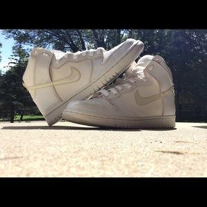 Nike Dunk High White Sneakers Size 6.5Y / Womens 8